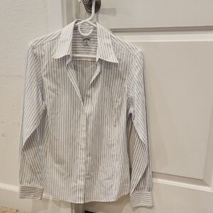 Brooks Brothers White Shirt with Blue Stripes